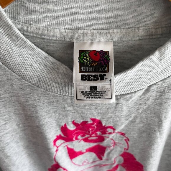 Tazmanian Devil T-Shirt The Beer Faucet Grey with Pink Logo Size L - Picture 4 of 7